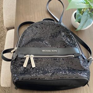 Like new black sequined Michael Kors backpack!!!